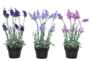 Lavendel im Topf Deko Kunstblume Kunstpflanze H 38 cm Stückpreis