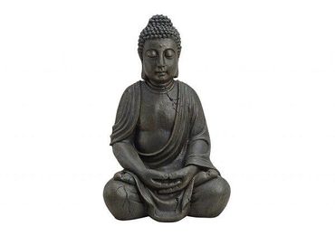 Buddha Figur sitzend braun Feng Shui Polyresin  Gartendeko  Deko H50 cm