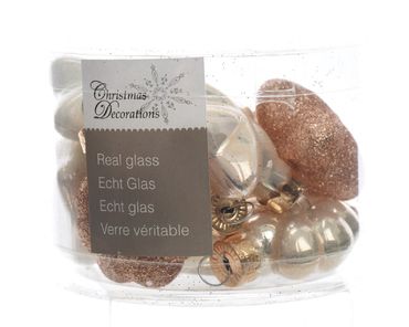 Christbaumkugeln Weihnachtskugeln Glas Blüten Sterne Herzen Zapfen 12 Stück perle