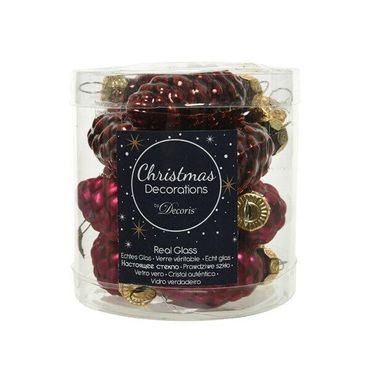 Christbaumschmuck Zapfen Glas Ø 2,5 cm Länge 6 cm 12 Stück ochsenblut