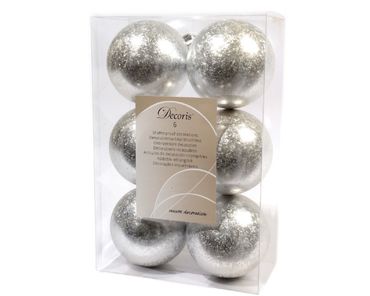 Christbaumkugeln Weihnachtskugeln bruchfest Ø 8 cm 6 Stück eislack