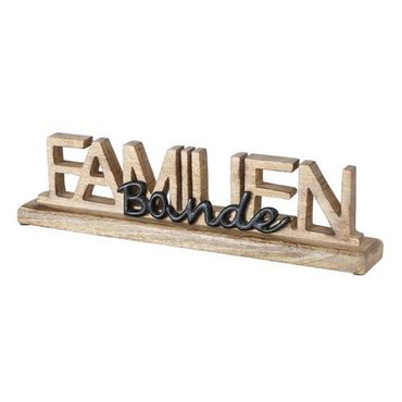 Schriftzug Family Holz Breite 43 cm Natur Tischdeko Aufsteller