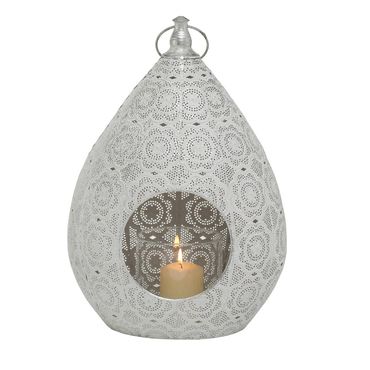 Windlicht Alanis H 43 cm weiß Eisen Stückpreis