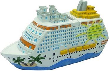 Spardose Sparschwein Sparbüchse Kreuzfahrschiff 20x11x7 cm