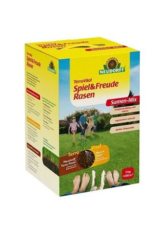 Neudorff TerraVital Spiel und FreudeRasen 3 kg strapazierfähiger Rasensamen