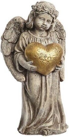 Deko Figur Engel Herz Trauerengel Schutzengel Polymagnesium 61 cm