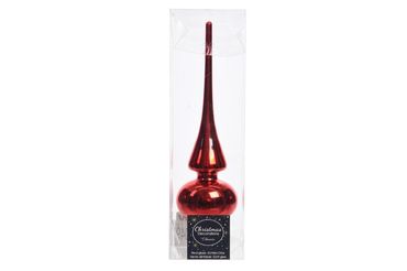 Christbaumschmuck Christbaumspitze Glas Ø 6 x 26 cm weihnachtsrot glänzend
