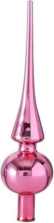 Baumspitze Christbaumschmuck Christbaumspitze Glas Metallic rosa rund H 25 cm