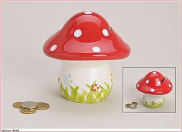 Spardose Pilz Keramik 13x13 cm Pilzspardose Pilz