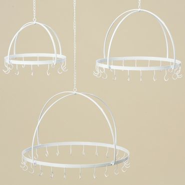 Deckenhänger Kräuterhänger mit Haken weiß Eisen  groß Ø 49 cm  Stückpreis