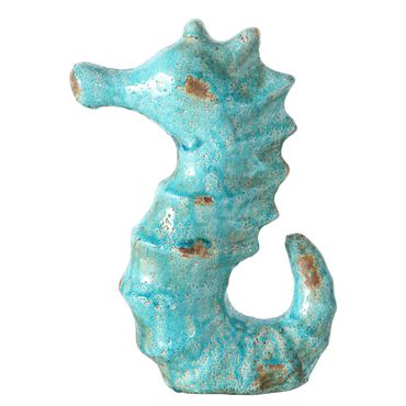 Dekofigur Fina Seepferdchen Keramik L/B/H 23/11/35 cm Türkis 