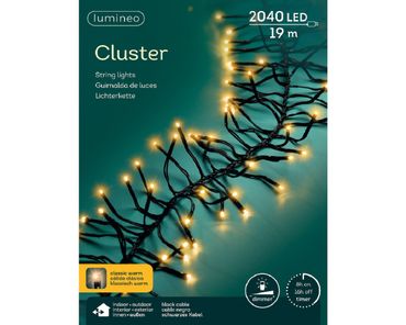LED Clusterbeleuchtung Outdoor L.1900cm 2040L schwarz/klassisch warm