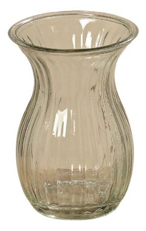 Vase Glas transparent Rillen Ø.12 cm H.17 cm