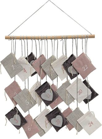 Adventskalender Textil Holz Esche B 52 H 55cm Stückpreis