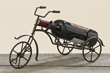 Flaschenhalter Dreirad Flachenkorb Flaschenregal Wein Getränkehalter Eisen