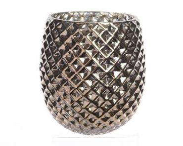 Windlicht  Glas  Diamant  antik H 11 cm