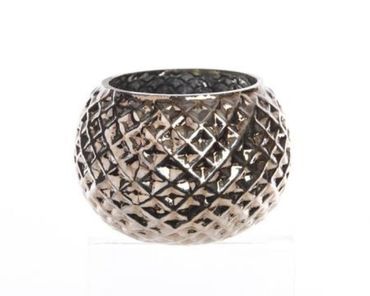 Windlicht  Glas  Diamant antik H 6,5 cm