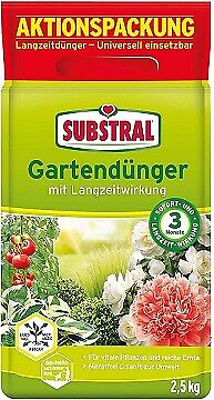 Substral Gartendünger mit Langzeitwirkung für Obst, Gemüse, Blumen, Sträucher, Koniferen und Hecken, 2,5 kg