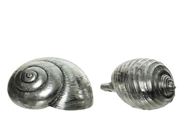 Schnecke Muschel maritim Poly Silber Stückpreis H ca. 7 cm