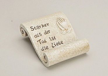 Grabschriftrolle,Trauerspruch,Grabschmuck, Grab,Schriftrolle,Trauer, Hände,beten