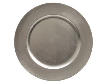 Dekoteller Platzteller Kunststoff dia33cm H.1.5cm silber