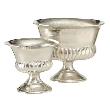 Pflanztopf Toulon Aluminium silber H.20/26 cm 2er Set