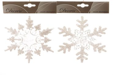 Hänger Christbaumschmuck Schneeflocke Glitter Ø 15,5 cm 2er Set