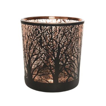 Kerzenhalter Teelichthalter Advent Weihnachten Baum schwarz Ø7x8 cm