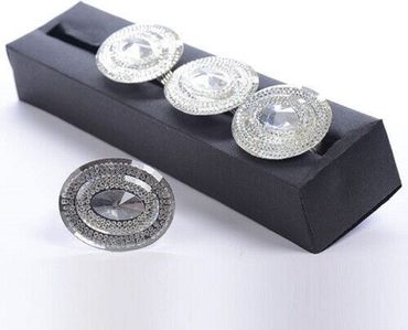 Serviettenring Serviettenhalter Metall silber rund oval Raute 4 tlg