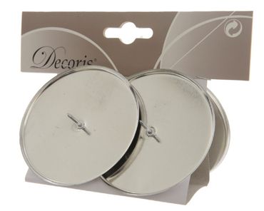 Adventskranzkerzenhalter Adventskerzenhalter Metall Ø 8 cm 4 Stück silber glanz