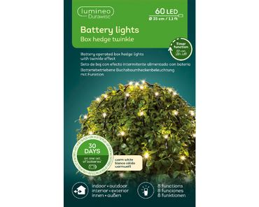 LED Durawise Buxus-Netz Twinkle Effekt 8 Funktionen BO OutdoorD.35cm schwarz/warmes weiss