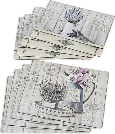 Tischsets Platzsets Lavendel mit Korkunterlage  B 30 x L 40 cm  4-teilig