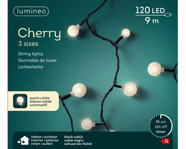 LED Cherrybeleuchtung Outdoor L.900cm 120L schwarz/warmes weiss