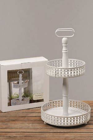 Etagere "Emilia", Holz, Antik, Weiß, NEU