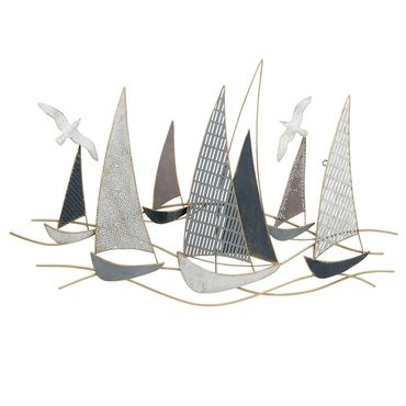 Wandobjekt Wandbild Boote Segelboote Eisen B 109 cm H 69 cm