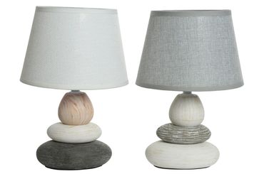 Tischlampe Keramik mit Leinenschirm Stückpreis H 32 cm