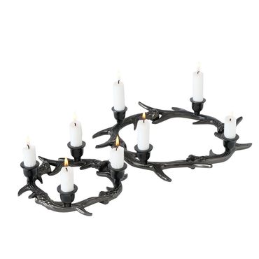 Kerzenleuchter Leogang Aluminium schwarz Ø 22/33 cm 2er Set