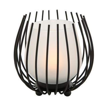 Windlicht Laval Eisen Glas Schwarz H 12cm Stückpreis