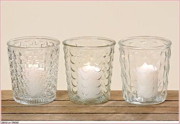 Windlicht Elsa Glas H 15cm Ø 14cm 