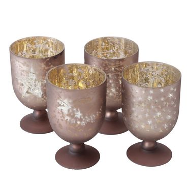 Windlicht Pokal rosè taupe matt Kerzenhalter H16 cm Stückpreis