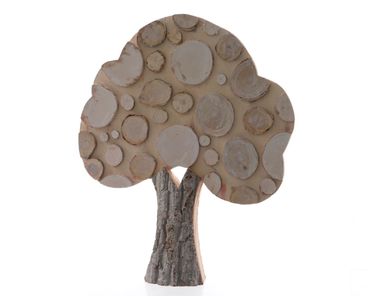 Baum Dekobaum Eichenholz Wanddeko Holz H 56 cm