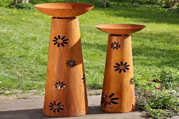 Ständer Laura Schale Eisen rost H.102/127 cm 2er Set