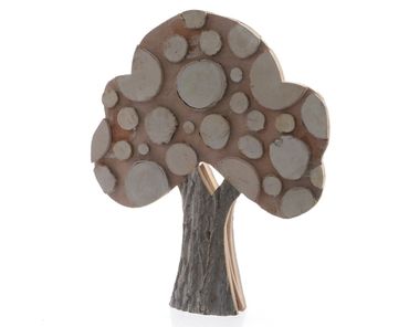 Baum Dekobaum Eichenholz Wanddeko Holz H 49 cm