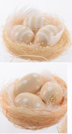 Nest Deko Osternest mit Ostereier Sisalnest 2er Set
