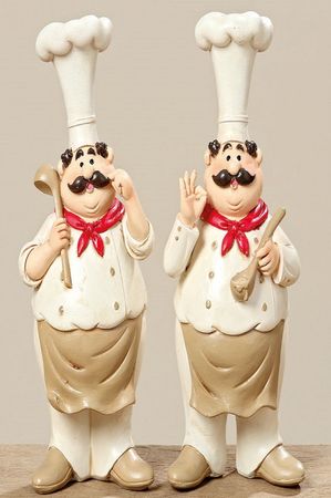 Dekofigur Derrick Koch Kunstharz creme H.15 cm 2er Set