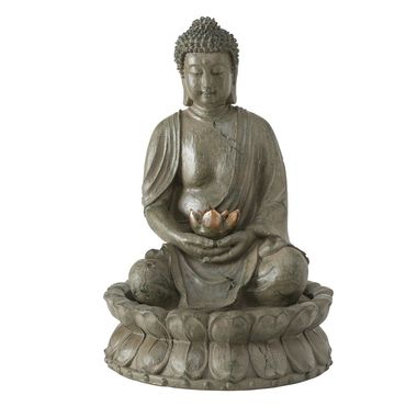 Brunnen Buddha Zimmerbrunnen Feng Shui LED Statue H 50 cm