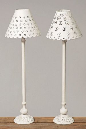 Tischlampe Lampe Fleur Eisen lackiert weiß Stückpreis
