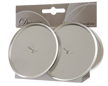 Adventskranzkerzenhalter Adventskerzenhalter Metall Ø 10 cm 4 Stück silber glanz