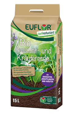 Euflor Bio Aussaat- und Kräutererde torfreduziert 15 L