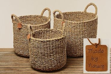 Korb Sophy Ø30-40cm Seegras braun